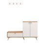 Hanah Home Recibidor con Zapatero, Cajón y Perchero de Roble y Blanco - Mueble de Entrada con Almacenamiento en Tablero de Partículas Melaminado 18mm - Ancho 120cm
